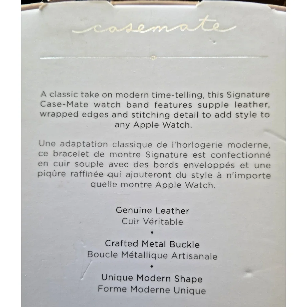 Apple Watch Black Leather Band, 42 mm, For Series 1, 2, 3 & Series 4, New In Box